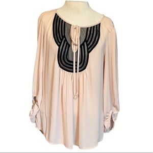 Danielrainn long sleeve blouse medium cream/black elastic wrists